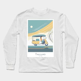 Thailand Tuk Tuk Travel Poster Long Sleeve T-Shirt